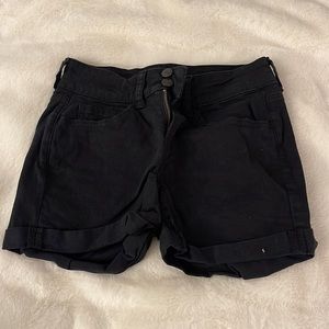 Black jean shorts